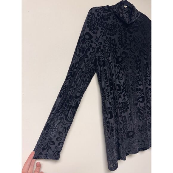 SOFT SURROUNDINGS Walden Velvet Turtleneck, Black, Sz M - Picture 3 of 11